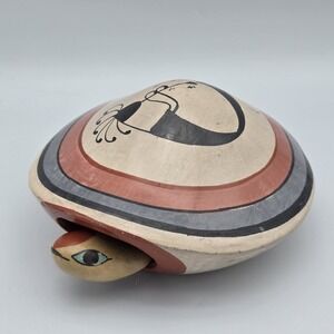 Vintage Tonala Pottery Bobble Head Turtle Mexican Clay Folk Art Kokopelli 6"